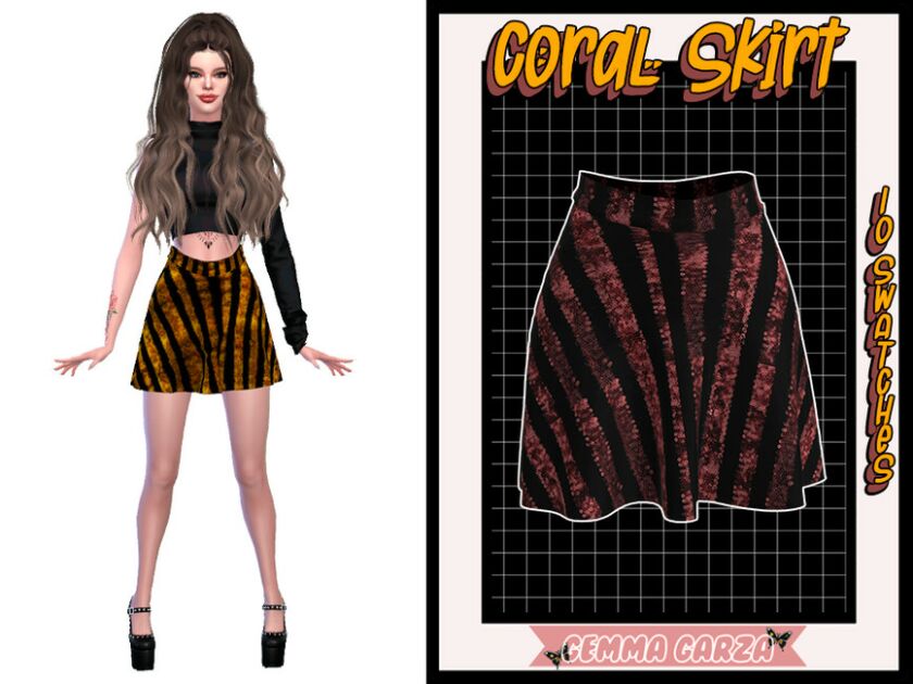 Coral Skirt By Gemmagarza 1 Coral Skirt By Gemmagarza Sims 4 CC