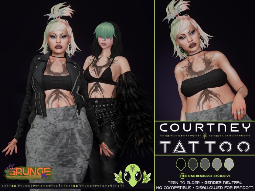 Courtney Tattoo 1 Courtney Tattoo Sims 4 CC