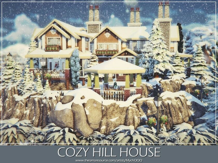 Cozy Hill House By Mychqqq 1 Cozy Hill House By Mychqqq Sims 4 CC