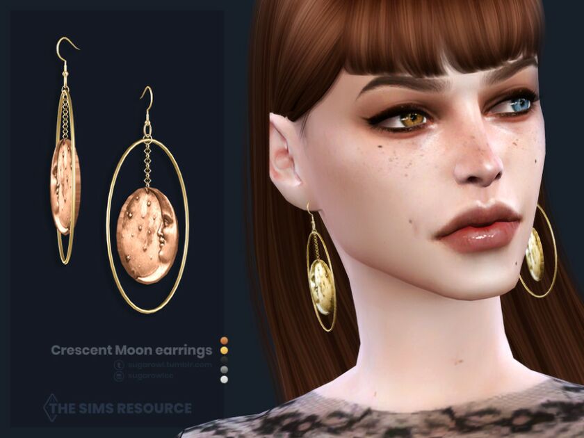 Crescent Moon Earrings 1 Crescent Moon Earrings Sims 4 CC