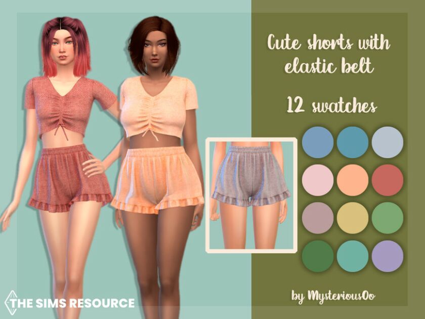 Cute Shorts With Elastic Belt By Mysteriousoo 1 Cute Shorts With Elastic Belt By Mysteriousoo Sims 4 CC