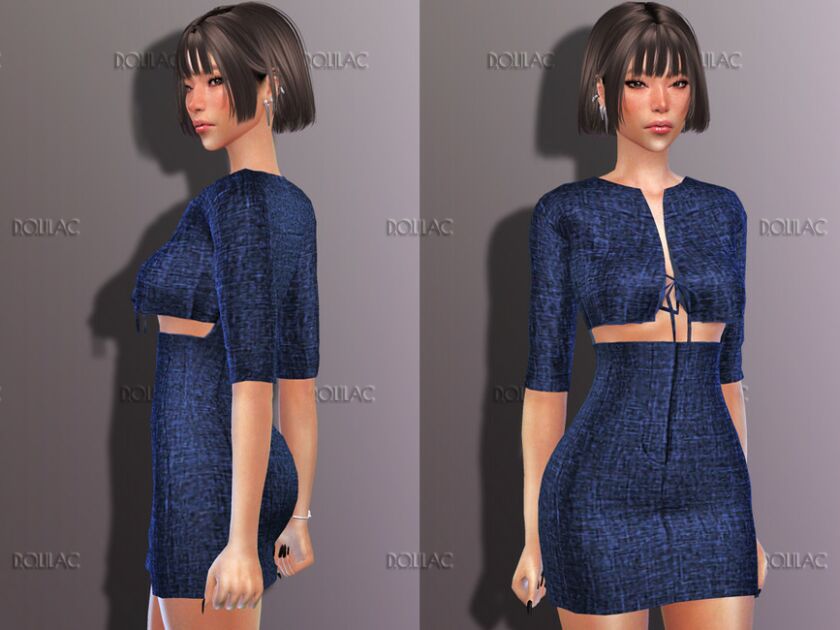 Cutout Dress DO197 1 Cutout Dress DO197 Sims 4 CC