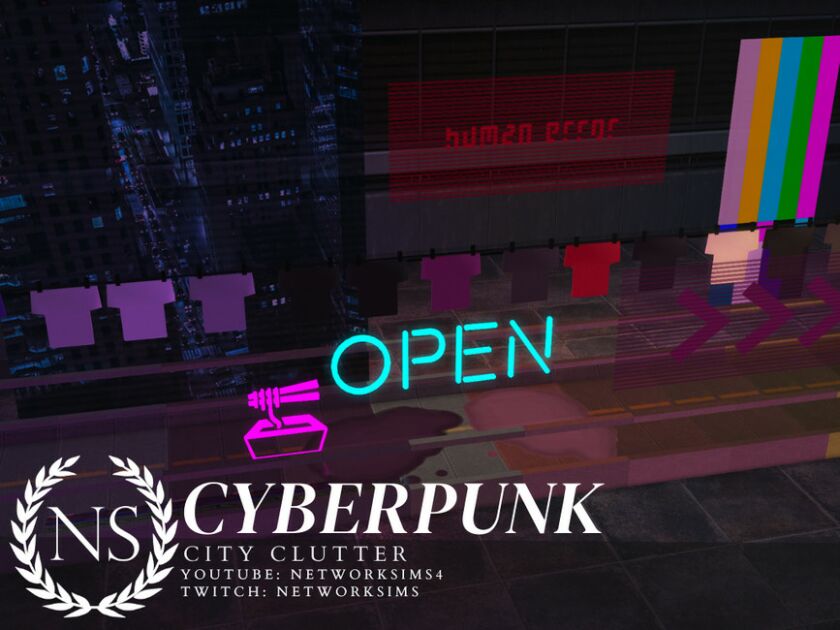 Cyberpunk City Clutter 1 Cyberpunk City Clutter Sims 4 CC