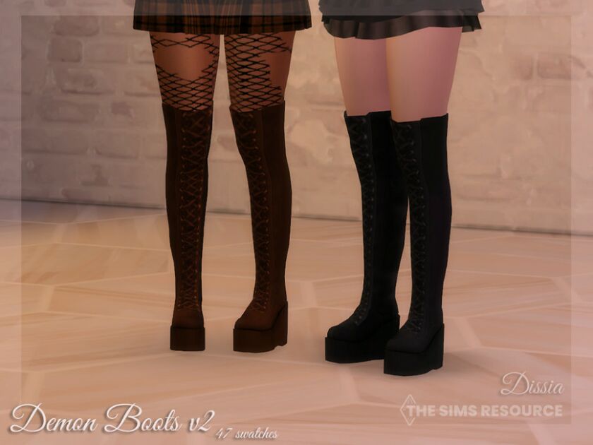 Demon Boots V2 (With Laces) By Dissia 1 Demon Boots V2 (With Laces) By Dissia Sims 4 CC
