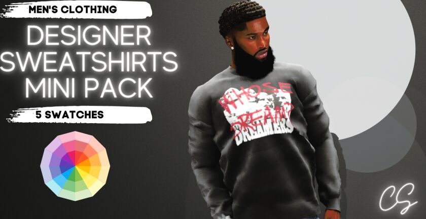 Designer Sweatshirts Mini Pack 1 Designer Sweatshirts Mini Pack Sims 4 CC