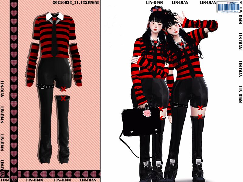 Red And Black Suit 1 Red And Black Suit Sims 4 CC