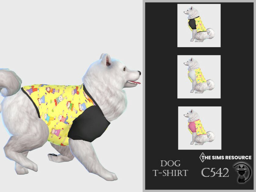 DOG T-Shirt C542 By Turksimmer 1 DOG T-Shirt C542 By Turksimmer Sims 4 CC