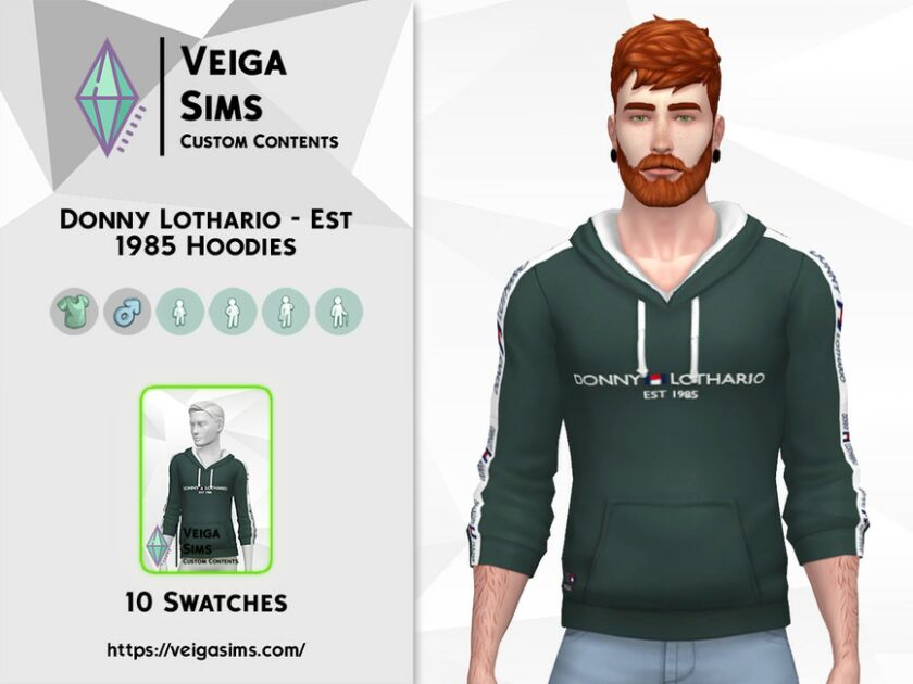 Donny Lothario – EST 1985 Hoodies 1 Donny Lothario – EST 1985 Hoodies Sims 4 CC