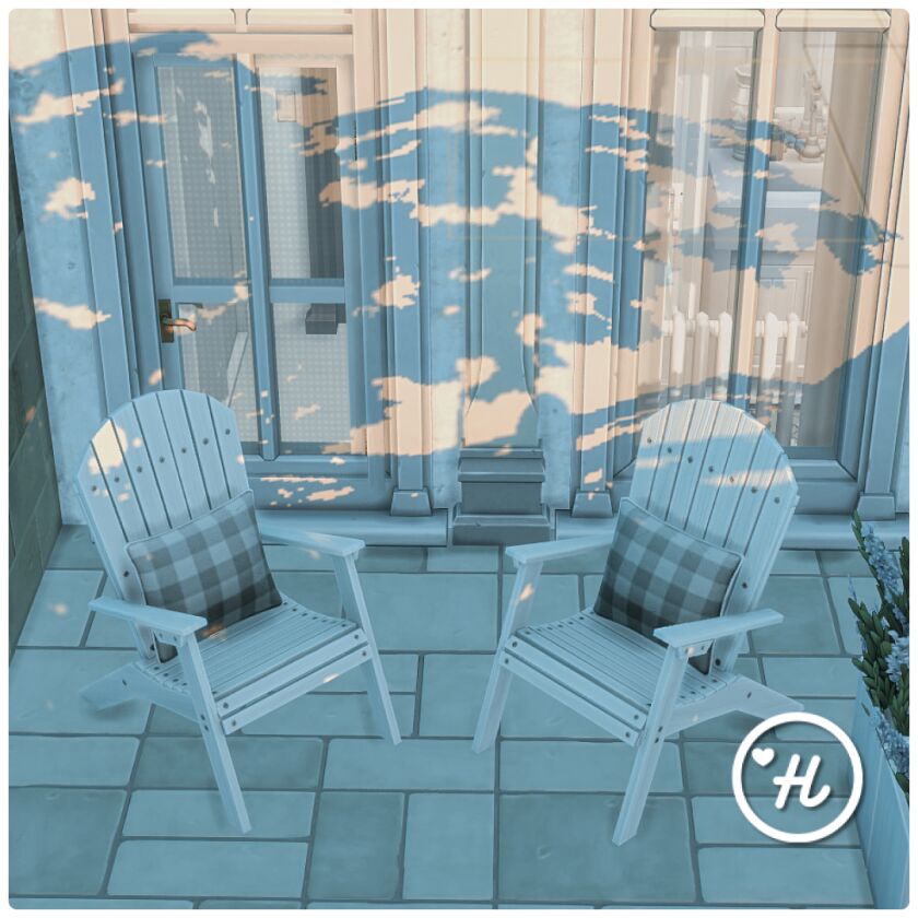wooden garden chair and pillow 1 wooden garden chair and pillow Sims 4 CC