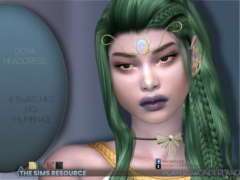 Doya Headdress By Playerswonderland 1 Doya Headdress By Playerswonderland Sims 4 CC