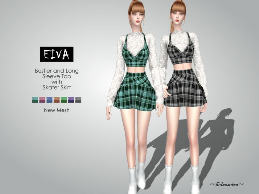 Eiva – Outfit Mini Dress By Helsoseira 1 Eiva – Outfit Mini Dress By Helsoseira Sims 4 CC