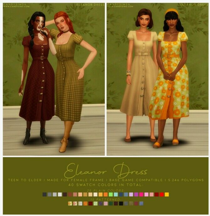 Eleanor Cute Long Dress 1 Eleanor Cute Long Dress Sims 4 CC
