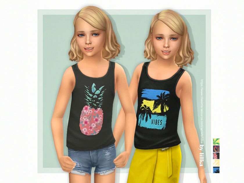 Emma Tank TOP By Lillka 1 Emma Tank TOP By Lillka Sims 4 CC