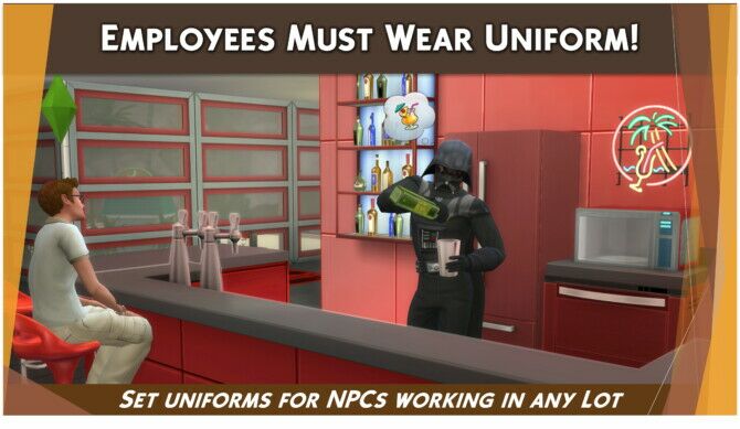 Employees Must Wear Uniform 1 Employees Must Wear Uniform Sims 4 CC
