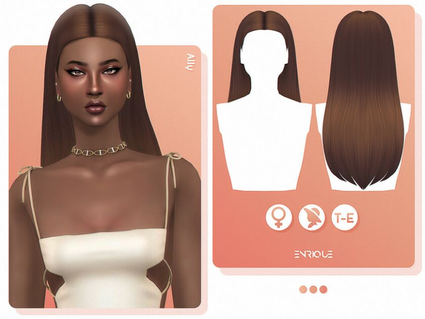 Enriques4 – Ally Hairstyle By Enriques4 1 Enriques4 – Ally Hairstyle By Enriques4 Sims 4 CC
