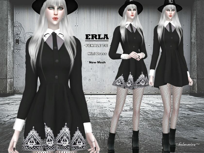 Erla – Mini Dress By Helsoseira 1 Erla – Mini Dress By Helsoseira Sims 4 CC