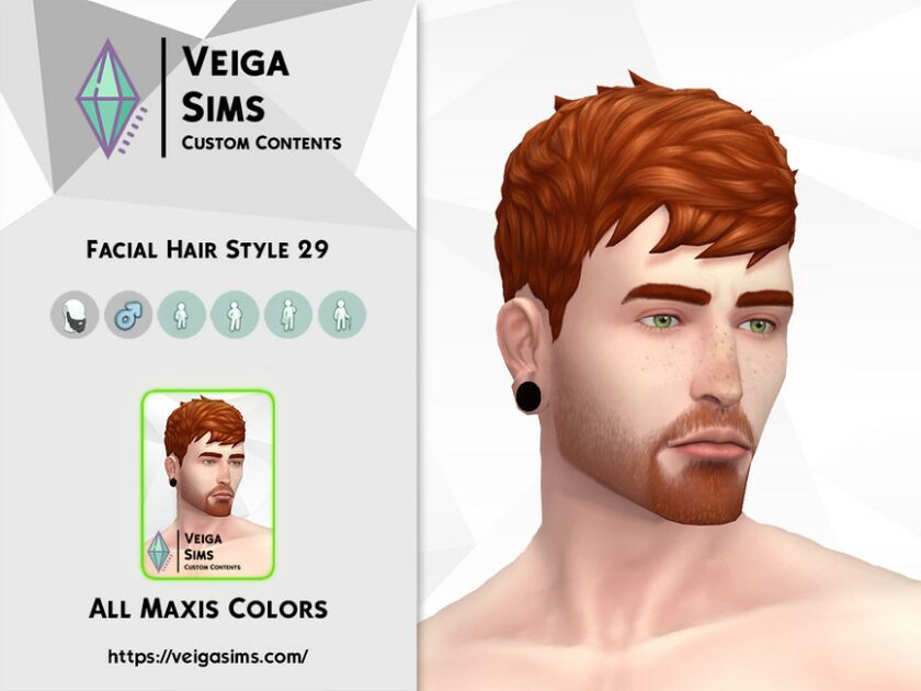 Facial Hair Style 29 1 Facial Hair Style 29 Sims 4 CC