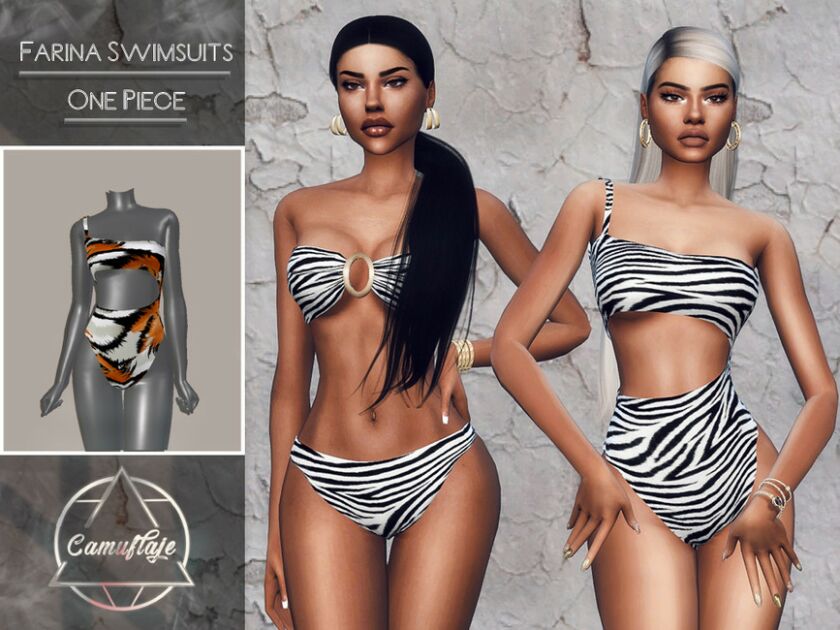 Farina Swimsuits – ONE Piece By Camuflaje 1 Farina Swimsuits – ONE Piece By Camuflaje Sims 4 CC