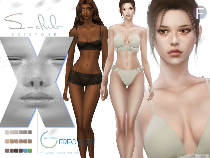 Female Natural Freckles Skintones Overlay By S-Club 1 Female Natural Freckles Skintones Overlay By S-Club Sims 4 CC