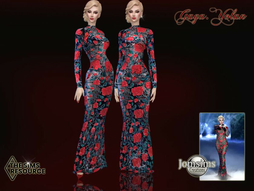 Gaga Yolan Dress By Jomsims 1 Gaga Yolan Dress By Jomsims Sims 4 CC