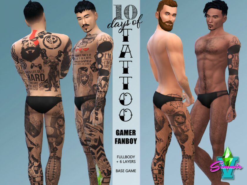 Gamer Tattoo By Simmiev 1 Gamer Tattoo By Simmiev Sims 4 CC