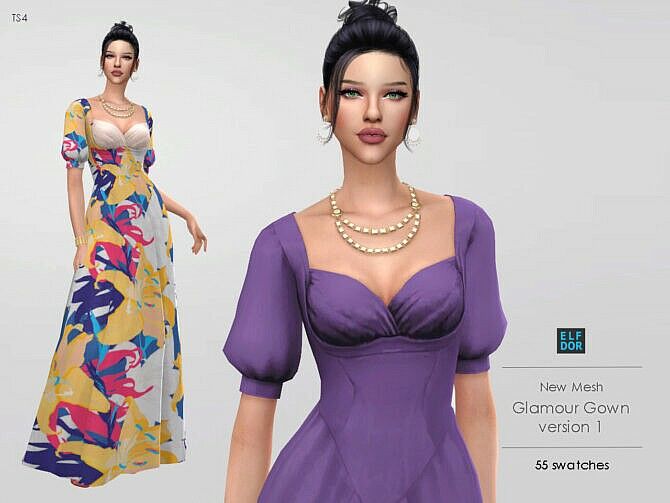 Glamour Gown V1 1 Glamour Gown V1 Sims 4 CC