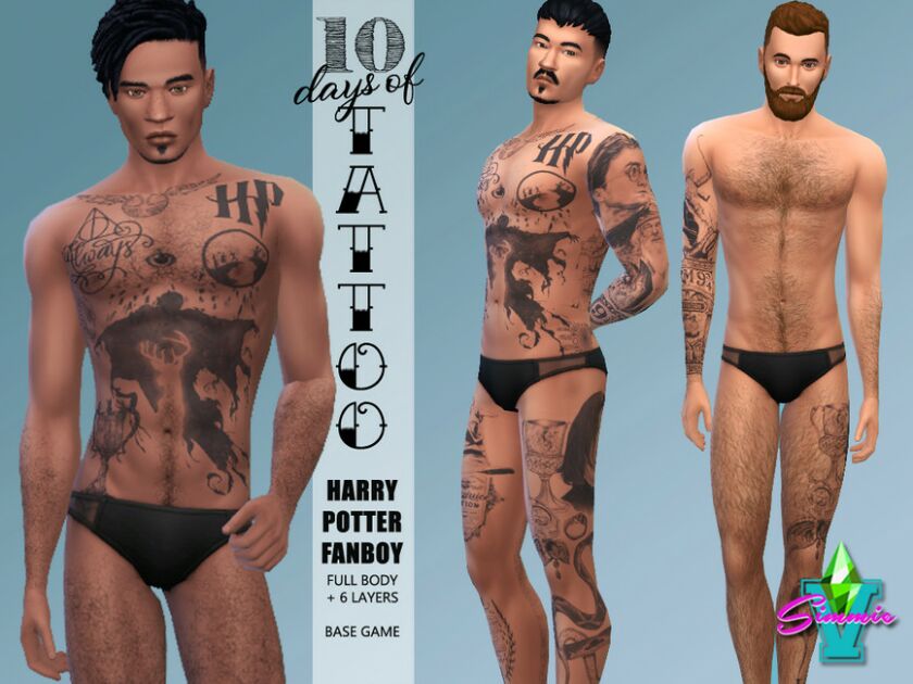 H Potter Fanboy Tattoo By Simmiev 1 H Potter Fanboy Tattoo By Simmiev Sims 4 CC