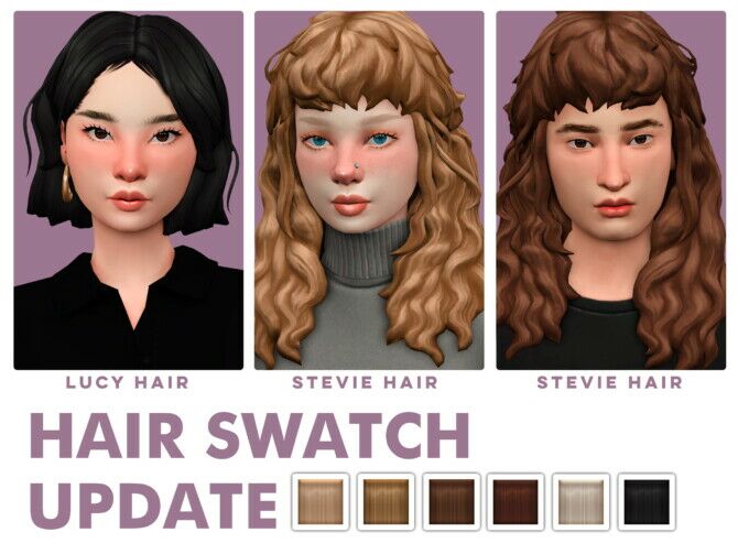 Hair Swatch Update 1 Hair Swatch Update Sims 4 CC