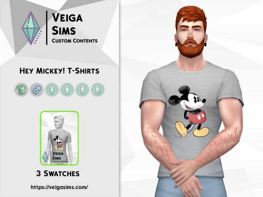 HEY Mickey! T-Shirts 1 HEY Mickey! T-Shirts Sims 4 CC