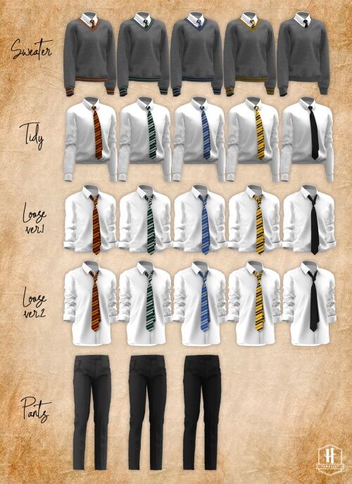 Hogwarts Uniform SET Remaster + Kids Version 2 sims 4 cc hogwarts uniform set remaster kids version at kiro by kiro 6
