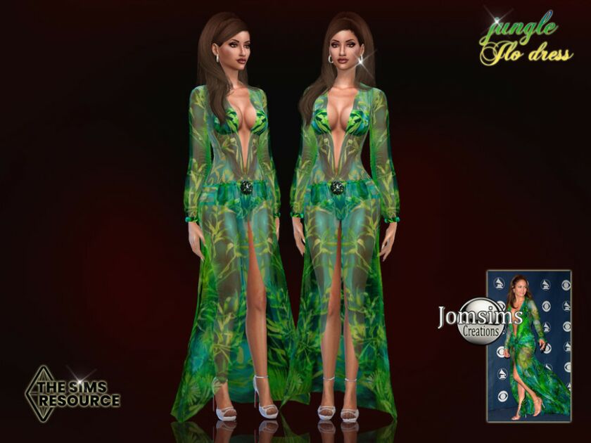 Jungle JLO Dress By Jomsims 1 Jungle JLO Dress By Jomsims Sims 4 CC