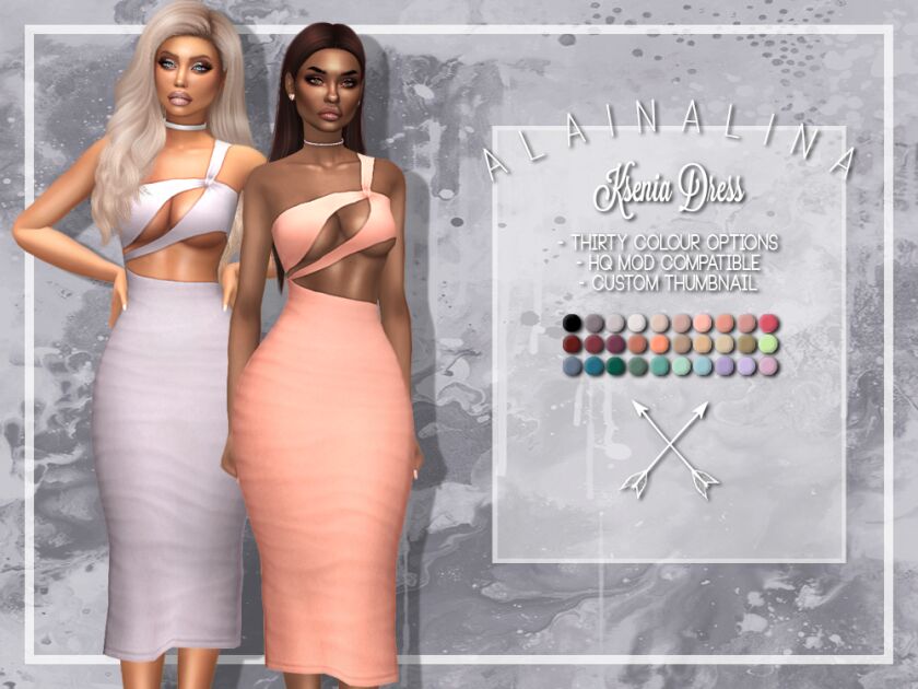 Ksenia Dress By Alainalina 1 Ksenia Dress By Alainalina Sims 4 CC