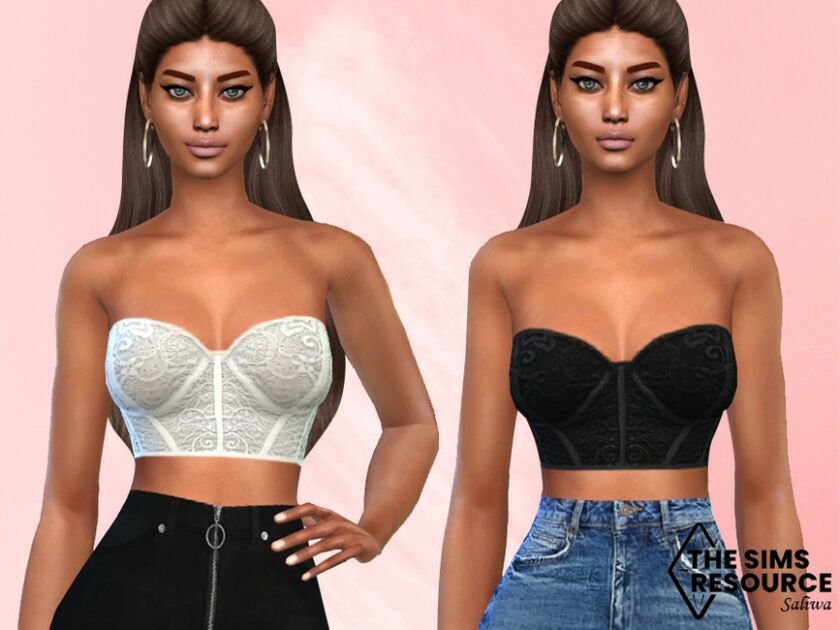 Lace Bustiers By Saliwa 1 Lace Bustiers By Saliwa Sims 4 CC