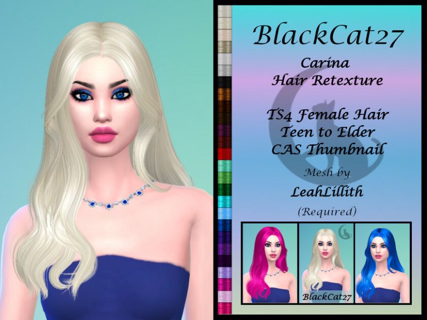 Leahlillith Carina Hair Retexture (Mesh Needed) By Blackcat27 1 Leahlillith Carina Hair Retexture (Mesh Needed) By Blackcat27 Sims 4 CC