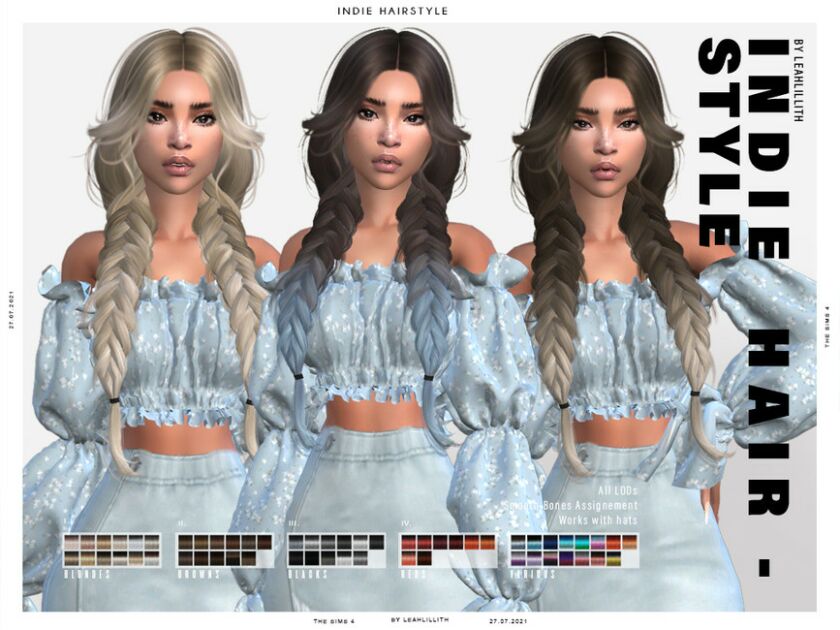 Leahlillith Indie Hairstyle 1 Leahlillith Indie Hairstyle Sims 4 CC
