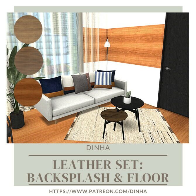 Leather SET (Part2): Backsplash & Floor 1 Leather SET (Part2): Backsplash & Floor Sims 4 CC