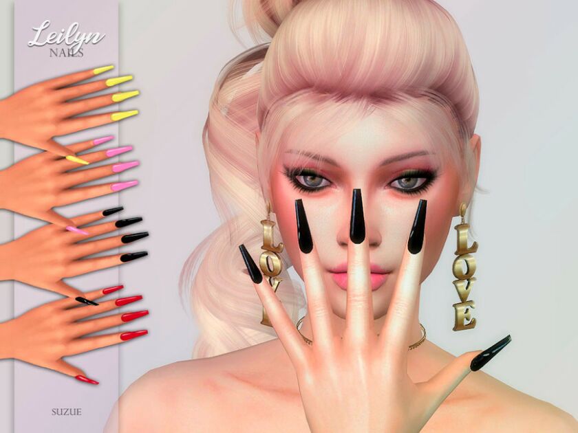 Leilyn Nails By Suzue 1 Leilyn Nails By Suzue Sims 4 CC