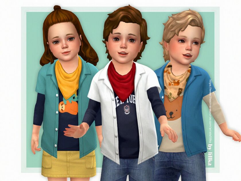 Leon Toddler TOP By Lillka 1 Leon Toddler TOP By Lillka Sims 4 CC