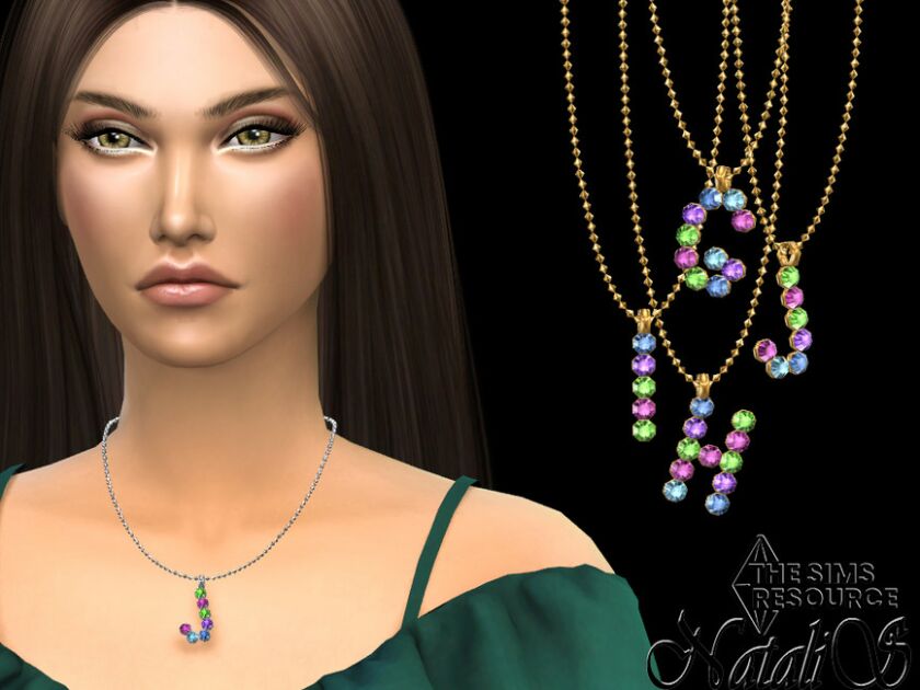 Letter Ghij Multicolor Pendant SET By Natalis 1 Letter Ghij Multicolor Pendant SET By Natalis Sims 4 CC