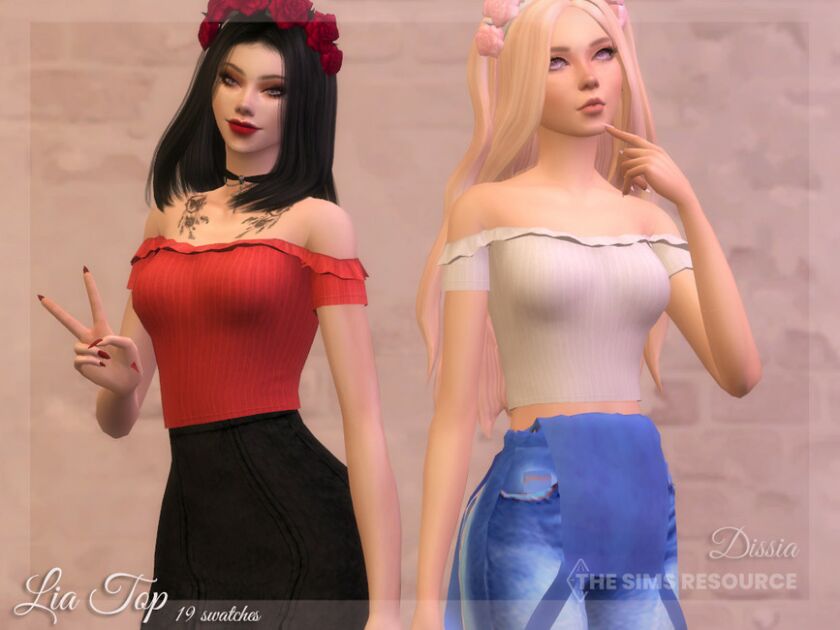 LIA TOP By Dissia 1 LIA TOP By Dissia Sims 4 CC