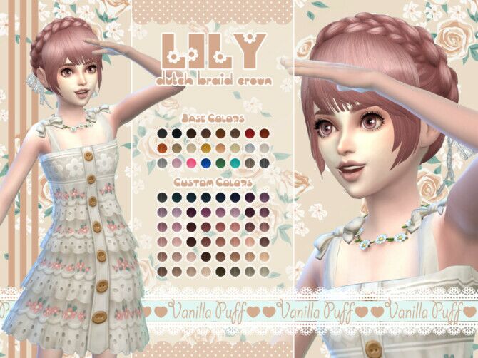 Lily Dutch Braid Crown Hair (Child) 1 Lily Dutch Braid Crown Hair (Child) Sims 4 CC