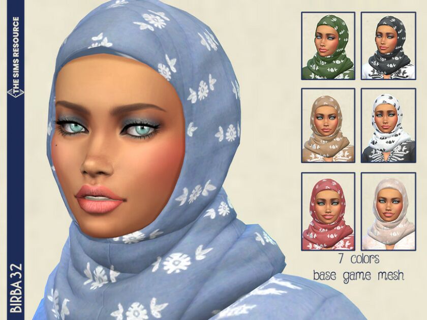 Linen Hijab By Birba32 1 Linen Hijab By Birba32 Sims 4 CC