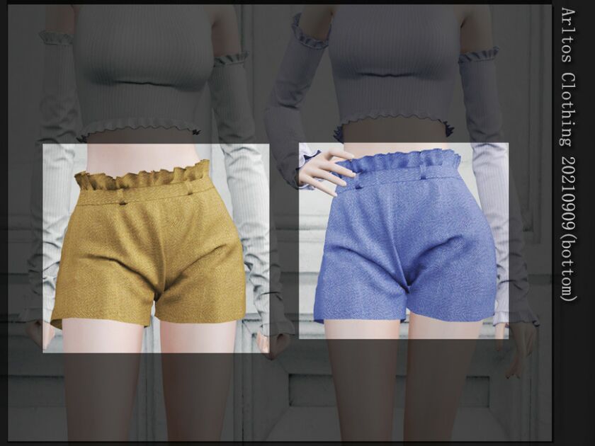 Linen Shorts(Bottom) / 20210909 By Arltos 1 Linen Shorts(Bottom) / 20210909 By Arltos Sims 4 CC