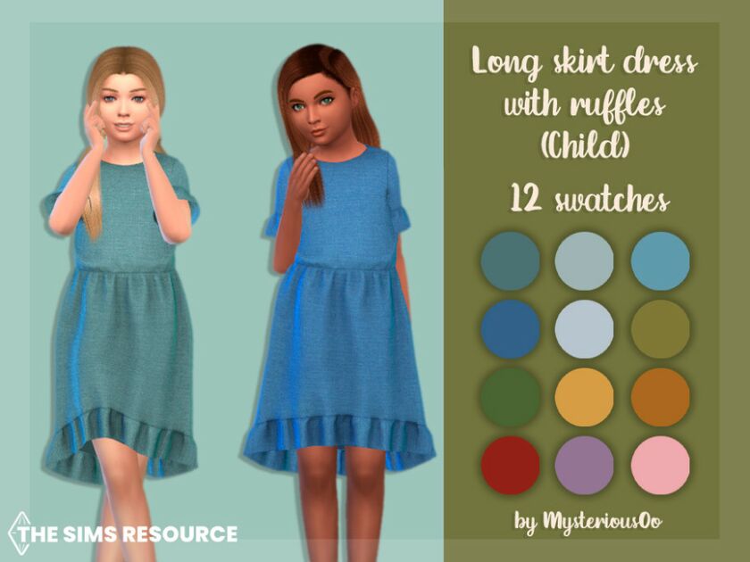 Long Skirt Dress With Ruffles Child By Mysteriousoo 1 Long Skirt Dress With Ruffles Child By Mysteriousoo Sims 4 CC