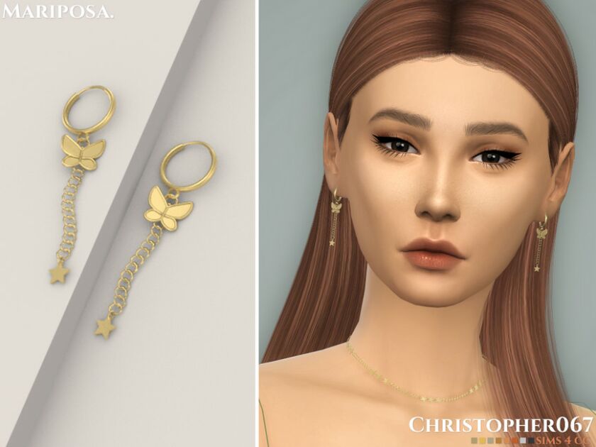 Mariposa Earrings / Christopher067 1 Mariposa Earrings / Christopher067 Sims 4 CC