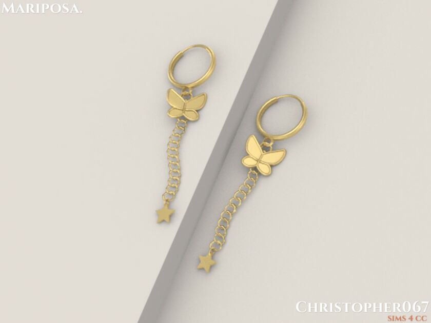 Mariposa Earrings / Christopher067 3 sims 4 cc mariposa earrings christopher067 by christopher067 3