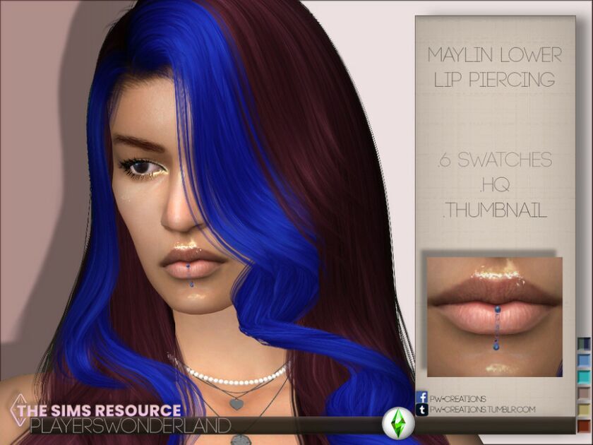 Maylin Lower LIP Piercing By Playerswonderland 1 Maylin Lower LIP Piercing By Playerswonderland Sims 4 CC