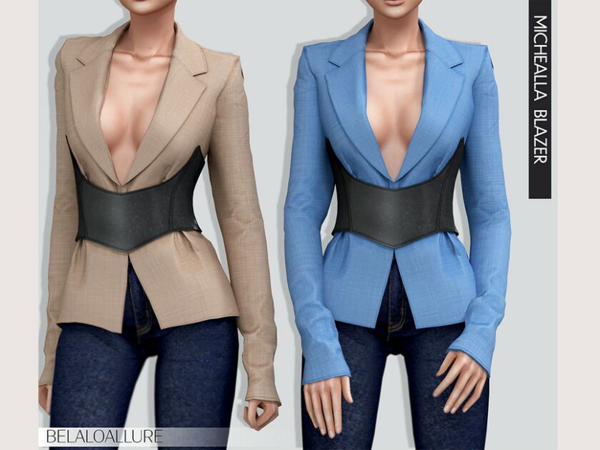 Michella Blazer (Patreon) By Belal1997 1 Michella Blazer (Patreon) By Belal1997 Sims 4 CC
