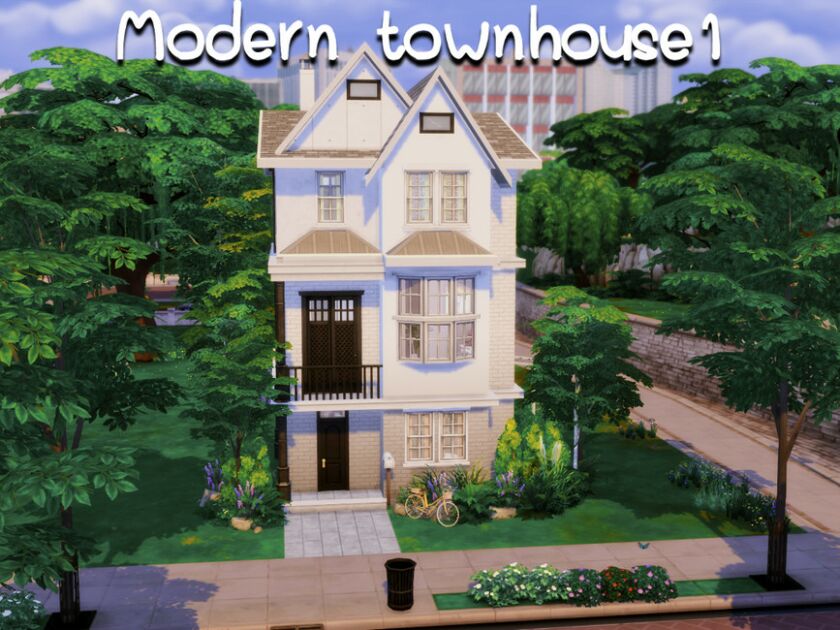 Modern Townhouse 1- NO CC By Genkaiharetsu 1 Modern Townhouse 1- NO CC By Genkaiharetsu Sims 4 CC
