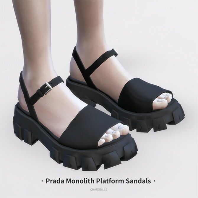 Monolith Platform Sandals By Charonlee 1 Monolith Platform Sandals By Charonlee Sims 4 CC